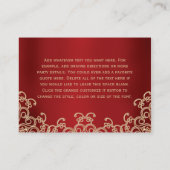 赤い金ゴールドインディアンインスパイア披露宴エンクロージャカード エンクロージャーカード (裏面)