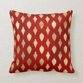 赤い金ゴールドエレガントバウブルクリスマス クッション