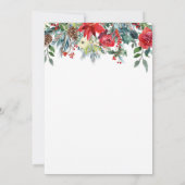 赤い金ゴールドエレガントフローラクリスマスの赤ちゃんシャワー 招待状 (裏面)