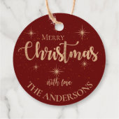 赤い金ゴールドエレガント星の名前メリークリスマス フェイバータグ (裏面)