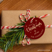 赤い金ゴールドエレガント星の名前メリークリスマス フェイバータグ