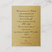 赤い金ゴールドギフト登録カード エンクロージャーカード (裏面)