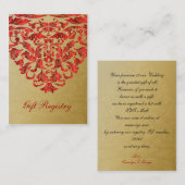 赤い金ゴールドギフト登録カード エンクロージャーカード (正面/裏面)