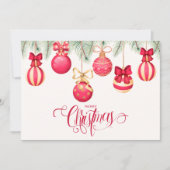赤い金ゴールドクリスマスオーナメント シーズンカード (正面)