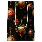 赤い金ゴールドクリスマスオーナメント ミディアムペーパーバッグ (裏面)