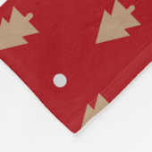 赤い金ゴールドクリスマスツリーパターンファミリーフォト フリースブランケット (角)