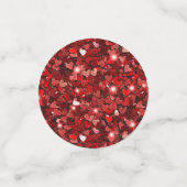 赤い金ゴールドグリッターハート コンフェッティ (スモール正面)