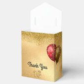 赤い金ゴールドグリッターバルーン甘い16 16 フェイバーボックス (オープン)