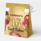 赤い金ゴールドグリッターバルーン甘い16 16 フェイバーボックス (裏面サイド)