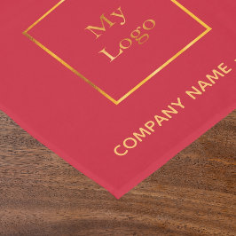 赤い金ゴールドサロンのビジネスロゴ ショートテーブルランナー