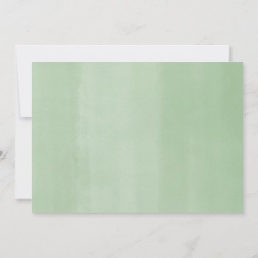 赤い金ゴールドシンプルの緑のクリスマスの洗礼写真 招待状 (裏面)