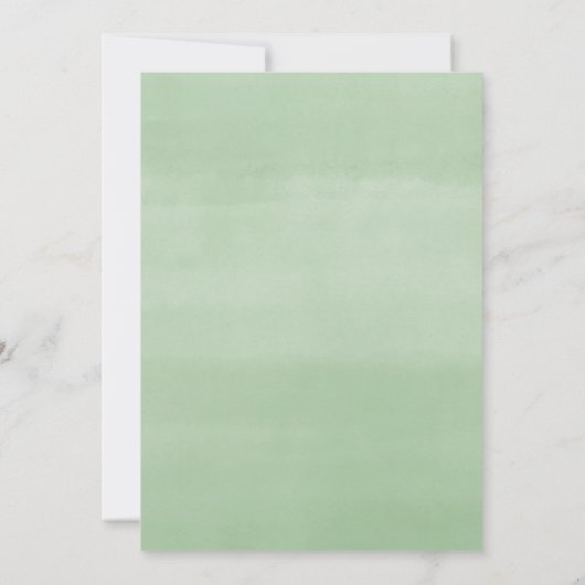 赤い金ゴールドシンプルの緑のクリスマスの洗礼 招待状 (裏面)