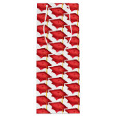 赤い金ゴールドタッセル付き卒業キャップ ワインギフトバッグ (裏面)