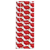 赤い金ゴールドタッセル付き卒業キャップ ワインギフトバッグ (正面)