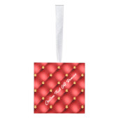 赤い金ゴールドダイヤモンドあなたのテキストキューブクリスマスオーナメント キューブオーナメント (右)