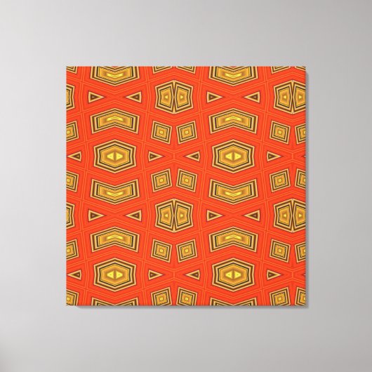 赤い金ゴールドダイヤモンドパターン キャンバスプリント (正面)