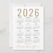 赤い金ゴールドツリー2024カレンダーメリークリスマス シーズンカード (裏面)