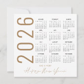 赤い金ゴールドツリー2026カレンダーメリークリスマス ノートカード (裏面)