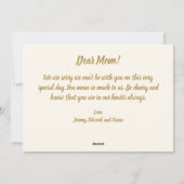 赤い金ゴールドバラヴィンテージ母の日カード シーズンカード (裏面)