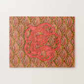 赤い金ゴールドパターンルナニュー辰年2024 ジグソーパズル (横)