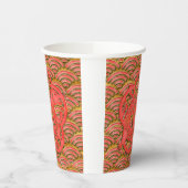赤い金ゴールドパターンルナニュー辰年2024 紙コップ (左)