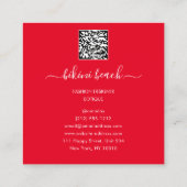 赤い金ゴールドビキニランジェリービーチ衣装下着 スクエア名刺 (裏面)