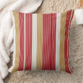 赤い金ゴールドピンストライプのクリスマスパターン#28 ID1009 クッション (ブランケット)