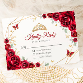 赤い金ゴールドフローラキンセアニェラ返信 出欠カード