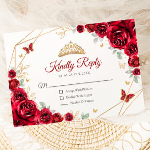 赤い金ゴールドフローラキンセアニェラ返信 出欠カード