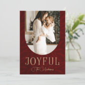 赤い金ゴールドモダンのアーチ喜ばしい写真 シーズンカード (スタンド正面)