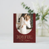 赤い金ゴールドモダンのアーチ喜ばしい写真 シーズンポストカード (スタンド正面)