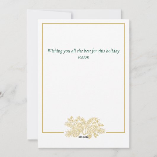 赤い金ゴールドモダンエレガント家族の写真クリスマス シーズンカード (裏面)