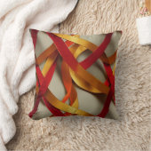 赤い金ゴールドリボン クッション (ブランケット)