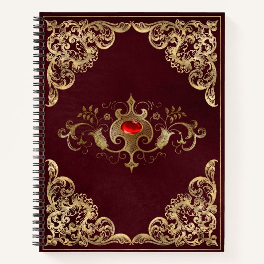 赤い金ゴールドヴィンテージ華美金ゴールド ノートブック (正面)