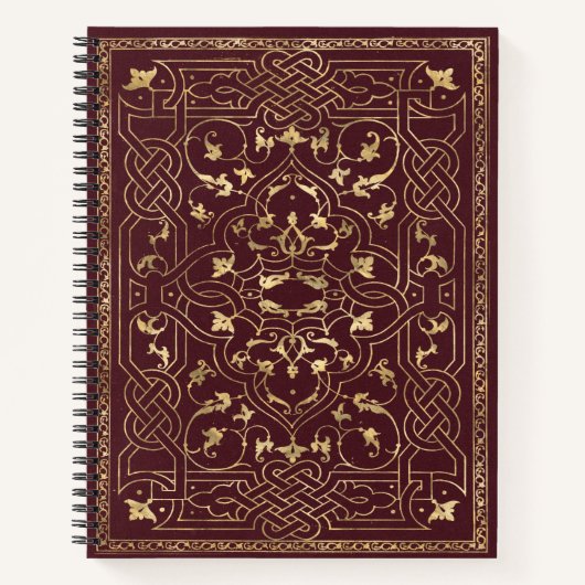 赤い金ゴールドヴィンテージ華美金ゴールド ノートブック (正面)