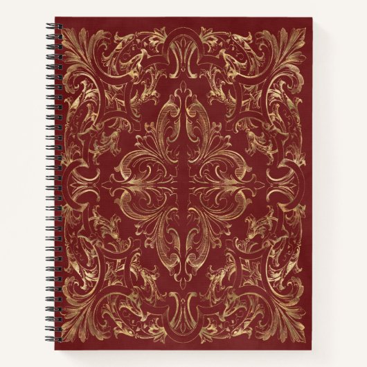 赤い金ゴールドヴィンテージ華美金ゴールド ノートブック (正面)
