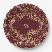 赤い金ゴールドヴィンテージ華美金ゴールド ペーパープレート (正面)