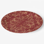 赤い金ゴールドヴィンテージ華美金ゴールド ペーパープレート (アングル)