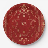 赤い金ゴールドヴィンテージ華美金ゴールド ペーパープレート (正面)