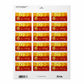 赤い金ゴールド中国のタイガー紙カット2022 AL ラベル (フルシート)