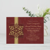 赤い金ゴールド企業のの休日のパーティー 招待状 (スタンド正面)