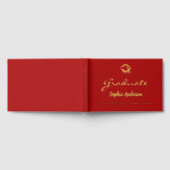 赤い金ゴールド名スクリプトキャップ卒業 ゲストブック (全面)