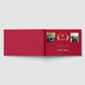 赤い金ゴールド名スクリプトphoto卒業 ゲストブック (全面)