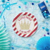 赤い金ゴールド小さな王子が赤ちゃんシャワーの途中 ペーパープレート (パーティー)