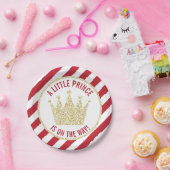 赤い金ゴールド小さな王子が赤ちゃんシャワーの途中 ペーパープレート (パーティー)