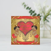 赤い金ゴールド性別が赤いシャワーのエスニックを明らかにする 招待状 (スタンド正面)