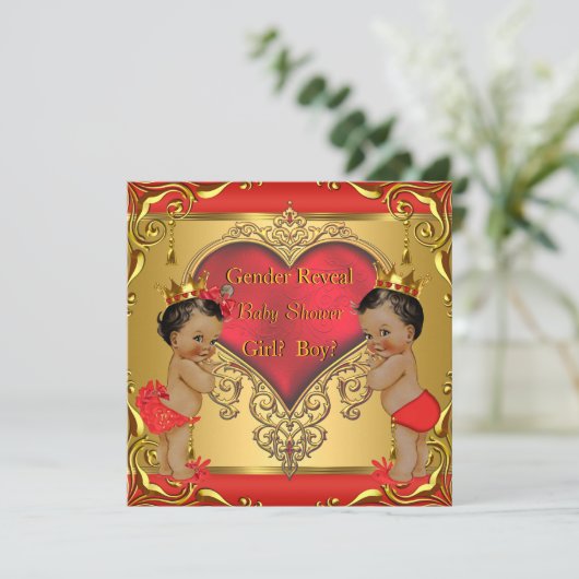 赤い金ゴールド性別が赤いシャワーのエスニックを明らかにする 招待状 (スタンド正面)