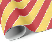 赤い金ゴールド斜めストライプのフェイククリスマス ラッピングペーパー (ロールコーナー)