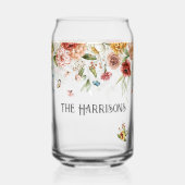 赤い金ゴールド牡丹フローラドロップのファミリ名 ガラス缶 (正面)