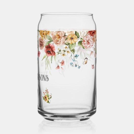 赤い金ゴールド牡丹フローラドロップのファミリ名 ガラス缶 (左)